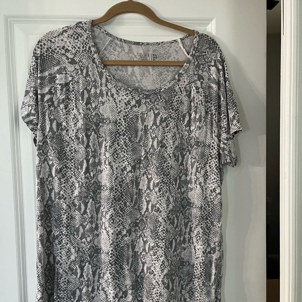 Gray Snake Print Women's Top